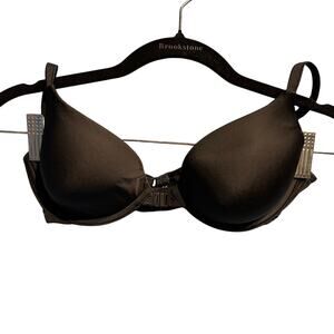 Calvin Klein Size 32A Black Bra Front Closure T Back